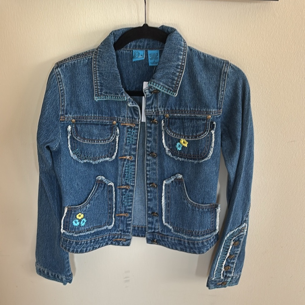 Jean Jacket Embroidered Floral Denim Jacket